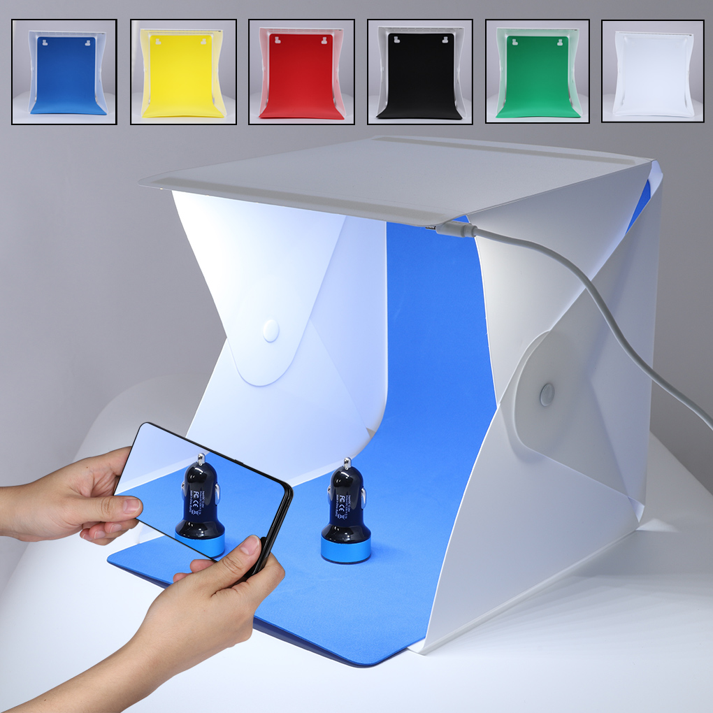 Softbox Portable Strip - ソフトボックス付き折りたたみ式ミニ写真ブース,LEDライト,写真アクセサリー,ダブルライトストリップ,6色背景