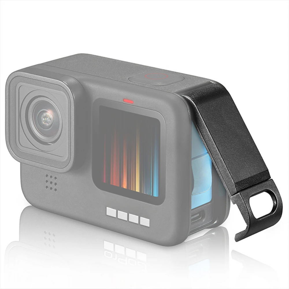 Gopro Action Camera Hero 11 Black - Gopro-ドローン用の黒いバッテリーカバー,取り外し可能なバッテリーとリアカバー,Cタイプの充電ポート,Gopro 9および11および10用のサイドケース