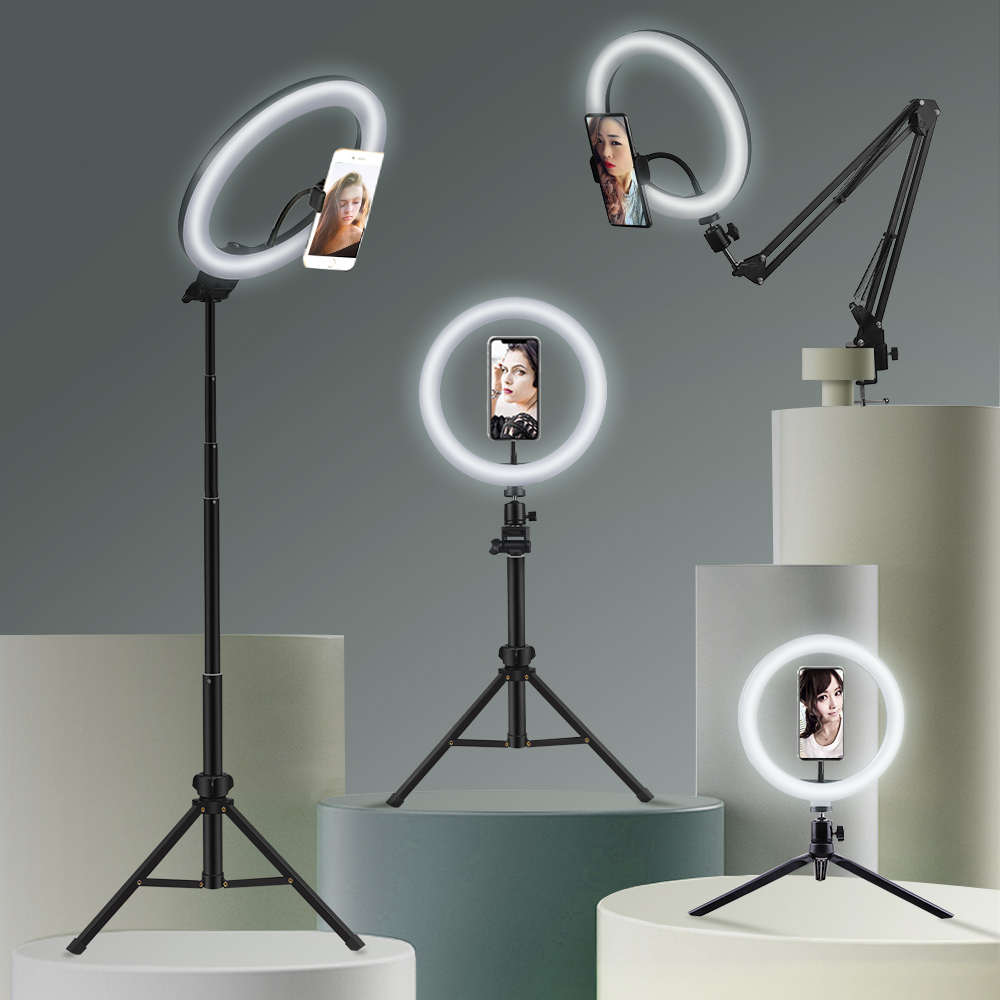 Photography Lighting Circle - Youtube撮影vlog selfie円形リングライトled写真ビデオカメラランプスタジオ照明電話ホルダー
