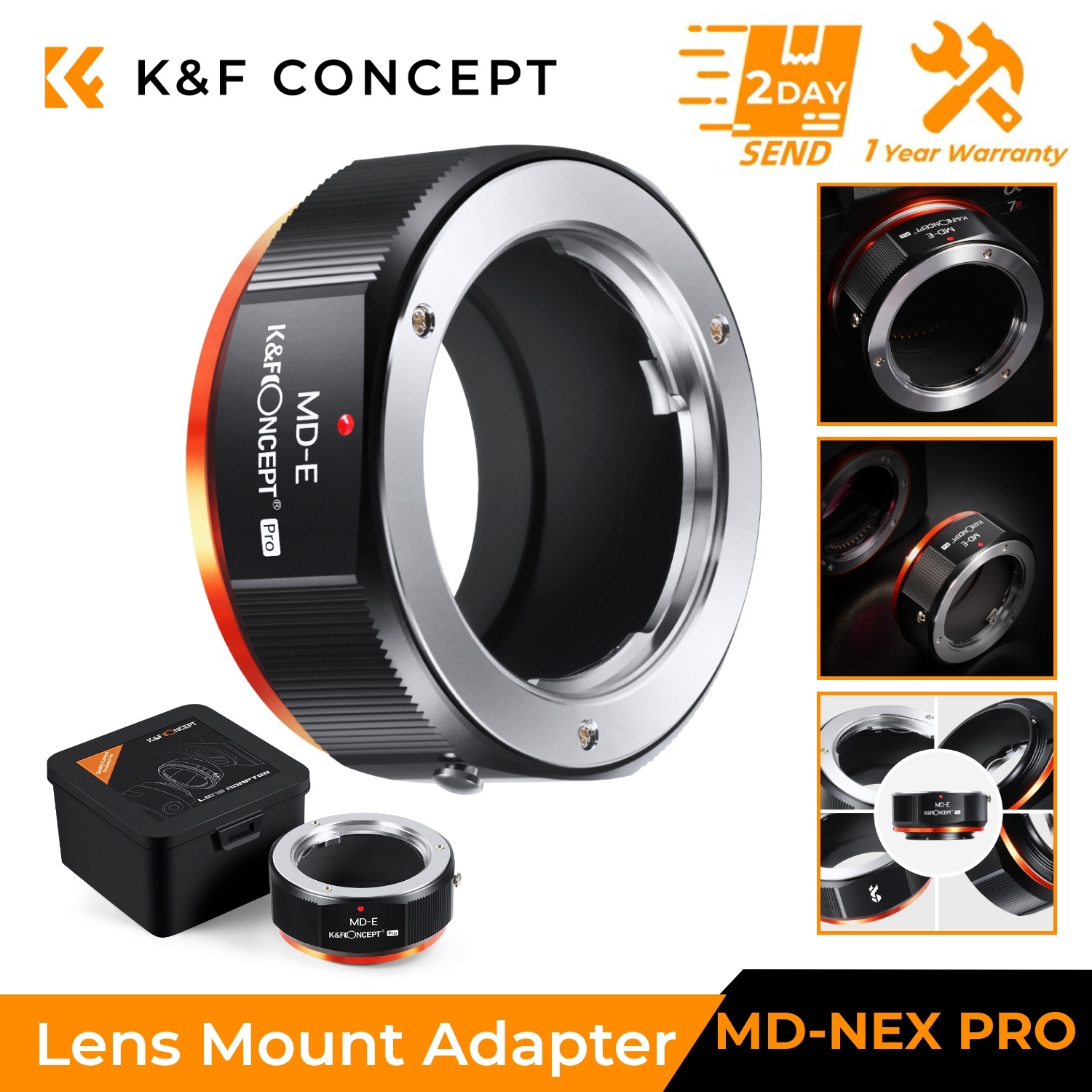 Sony Camera A6400 - K&F CONCEPT MD to NEX レンズマウントアダプター