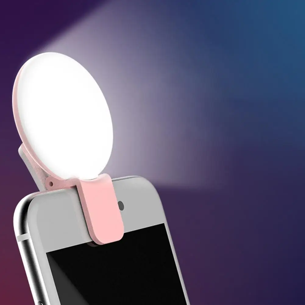 Photography Lighting Tool - 携帯電話 LED Selfie リングライトポータブルミニ耐久性のある実用的な 3 ストップ調光サークル写真クリップ補助光