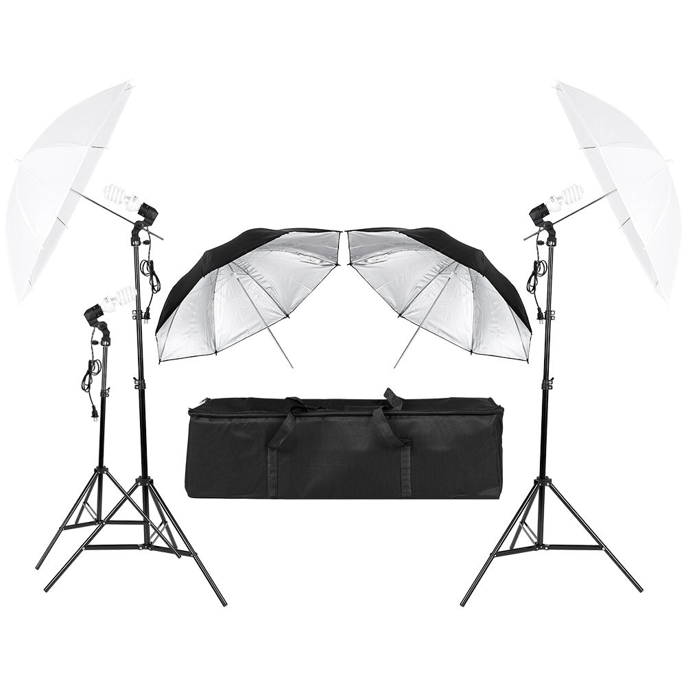 Photography Lighting Umbrella - 3*45W 写真撮影用 フォト ビデオ ポートレート スタジオ