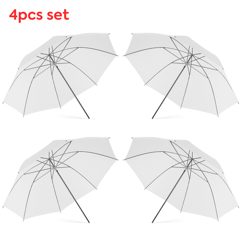 Photography Lighting Umbrella - 76 * 80cm X4 透明ホワイトライトディフューザーアンブレラスタジオソフトアンブレラセット（写真スタジオ、ビデオ撮影用）