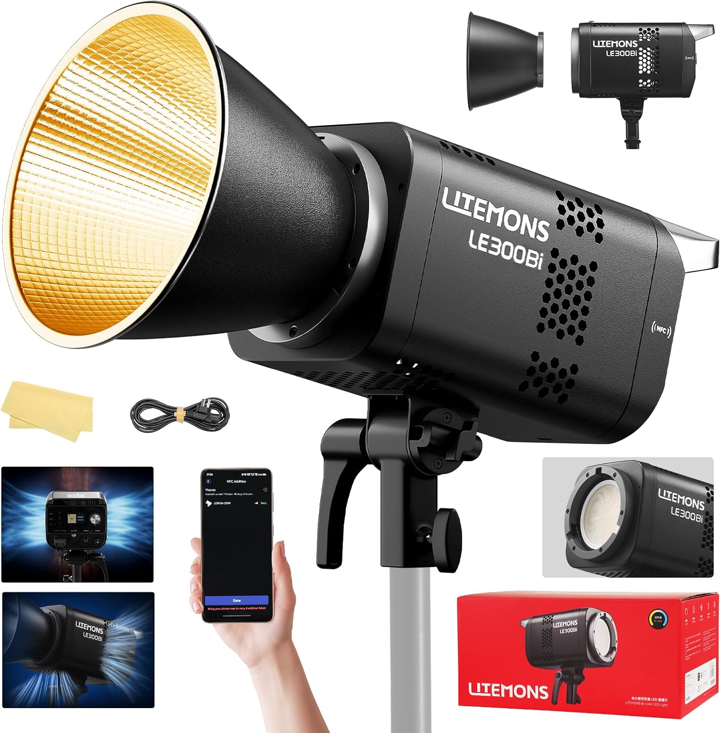 Photography Lighting Rgb - RGB LEDビデオ照明キット、3個セットのスタジオビデオライト（パネル付き）、アプリ制御、3200K-5600K、8つのシーンライトモード、YouTube写真撮影照明用
