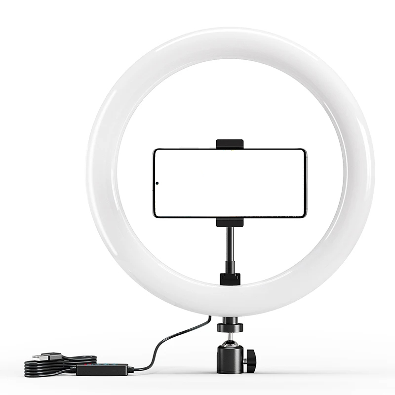Photography Lighting Circle - 10 インチ LED Selfie リングライトサークル補助光調光可能なラウンドランプ TK