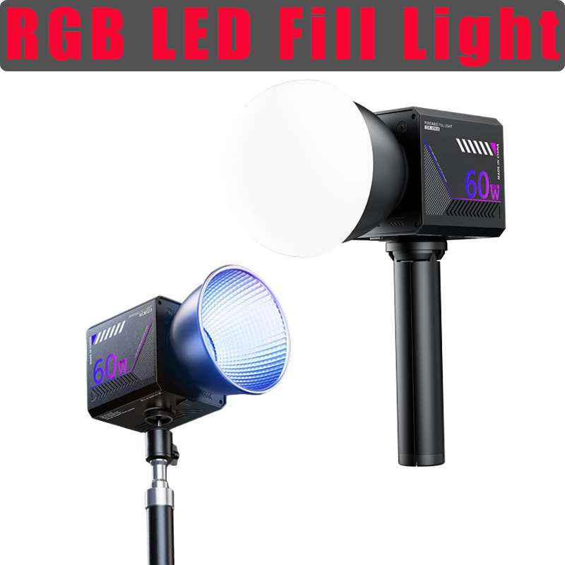 Photography Lighting Rgb - 60W RGBビデオライト ポータブルLED撮影スタジオライト 10000mAh充電式 Vlogストリーミング ライブ写真撮影用フィルライト