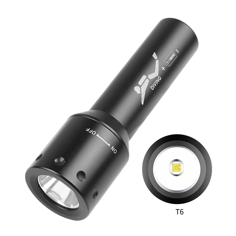 Photography And Lighting - 新しい T6 LED ダイビングトーチ長距離水中作業写真照明アルミ回転スイッチダイビングランプ