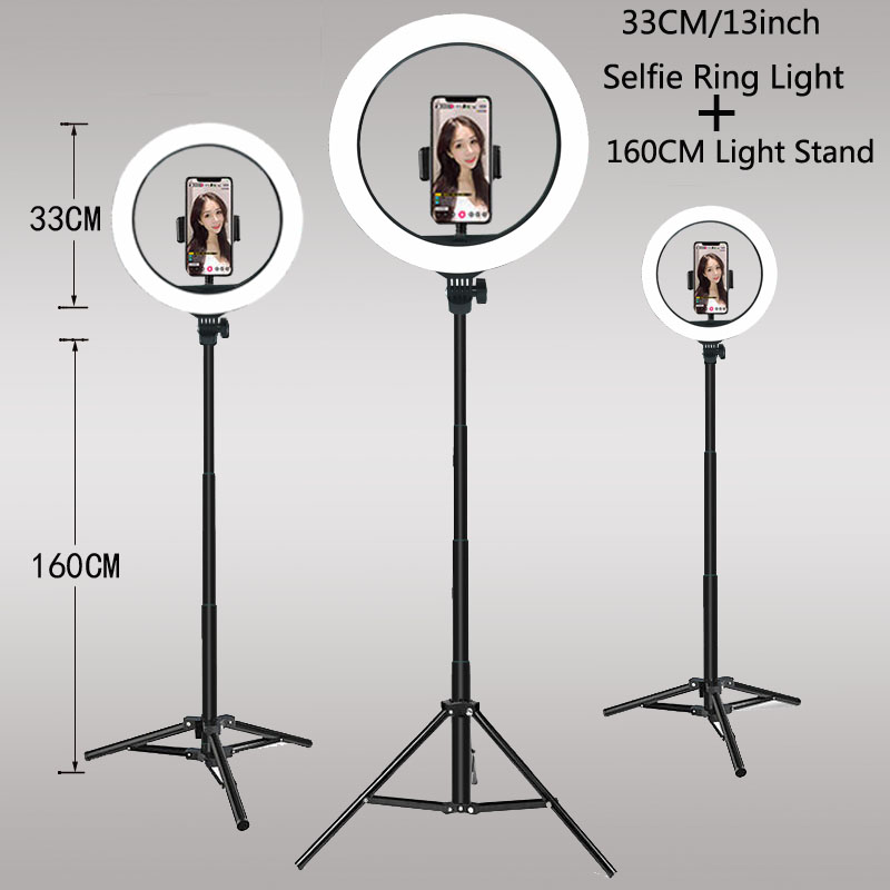 Photography Lighting Circle - 26 33 センチメートルビデオライト調光可能なライト Selfie LED リングライト