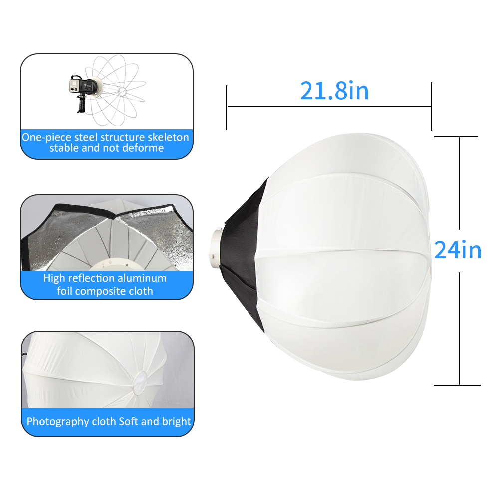 115W照明 65cmグローブランタン ソフトボックス ボー - Globe Modifier Round のレビューと価格