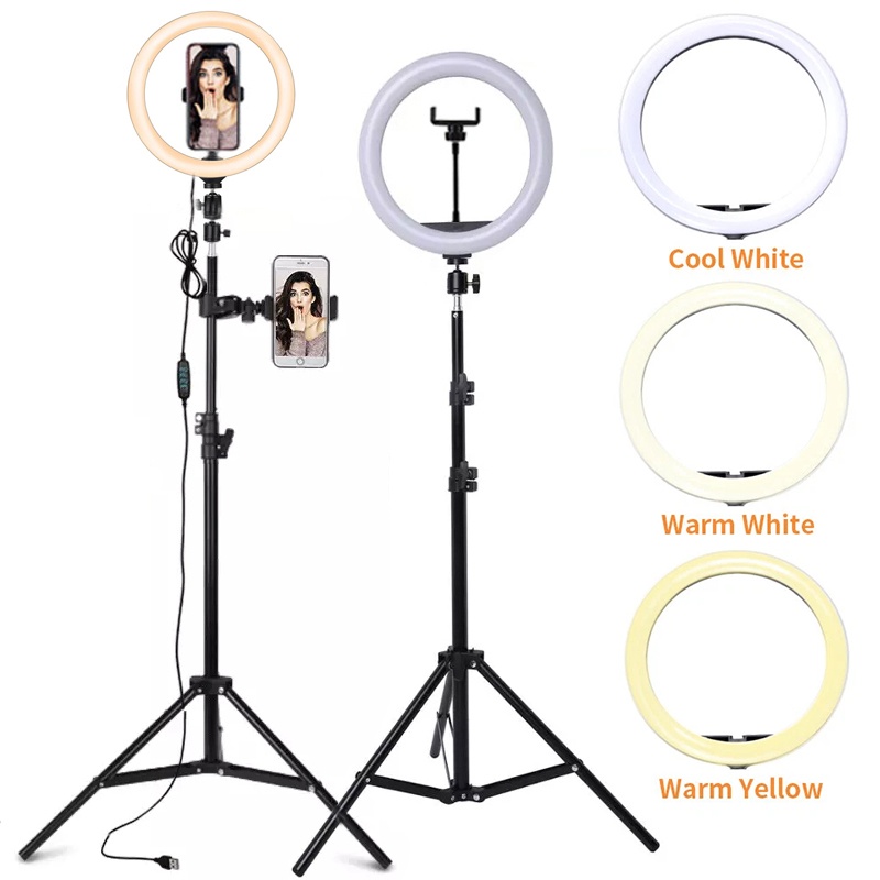 6/10/12 インチ LED セルフィーリングライト調光可 - Photography Lighting Circle のレビューと価格