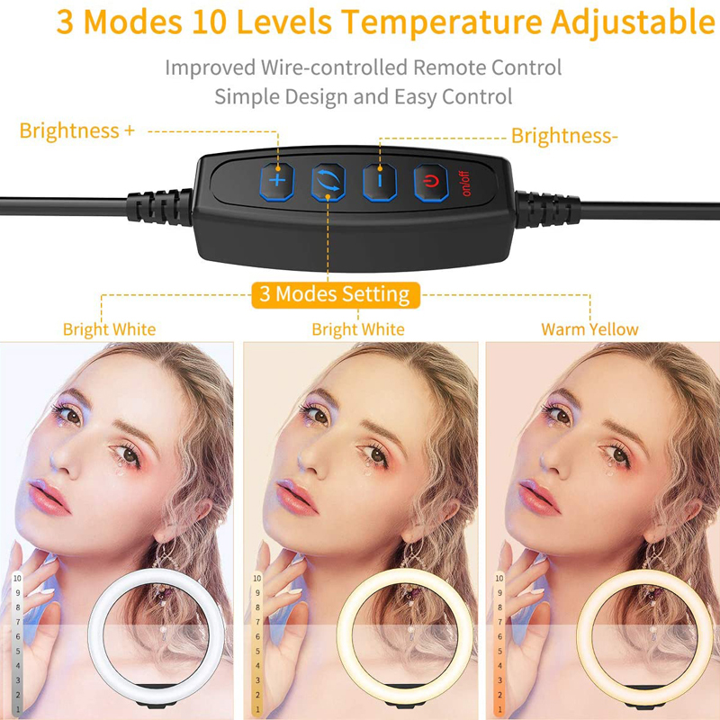 6/10/12 インチ LED セルフィーリングライト調光可 - Photography Lighting Circle のレビューと価格