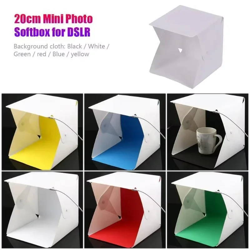 新型ミニ折りたたみフォトブースソフトボックス小型LEDライト - Softbox Portable Strip のレビューと価格