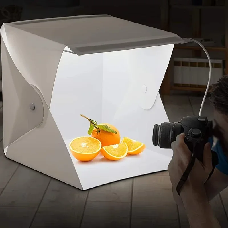 新型ミニ折りたたみフォトブースソフトボックス小型LEDライト - Softbox Portable Strip のレビューと価格
