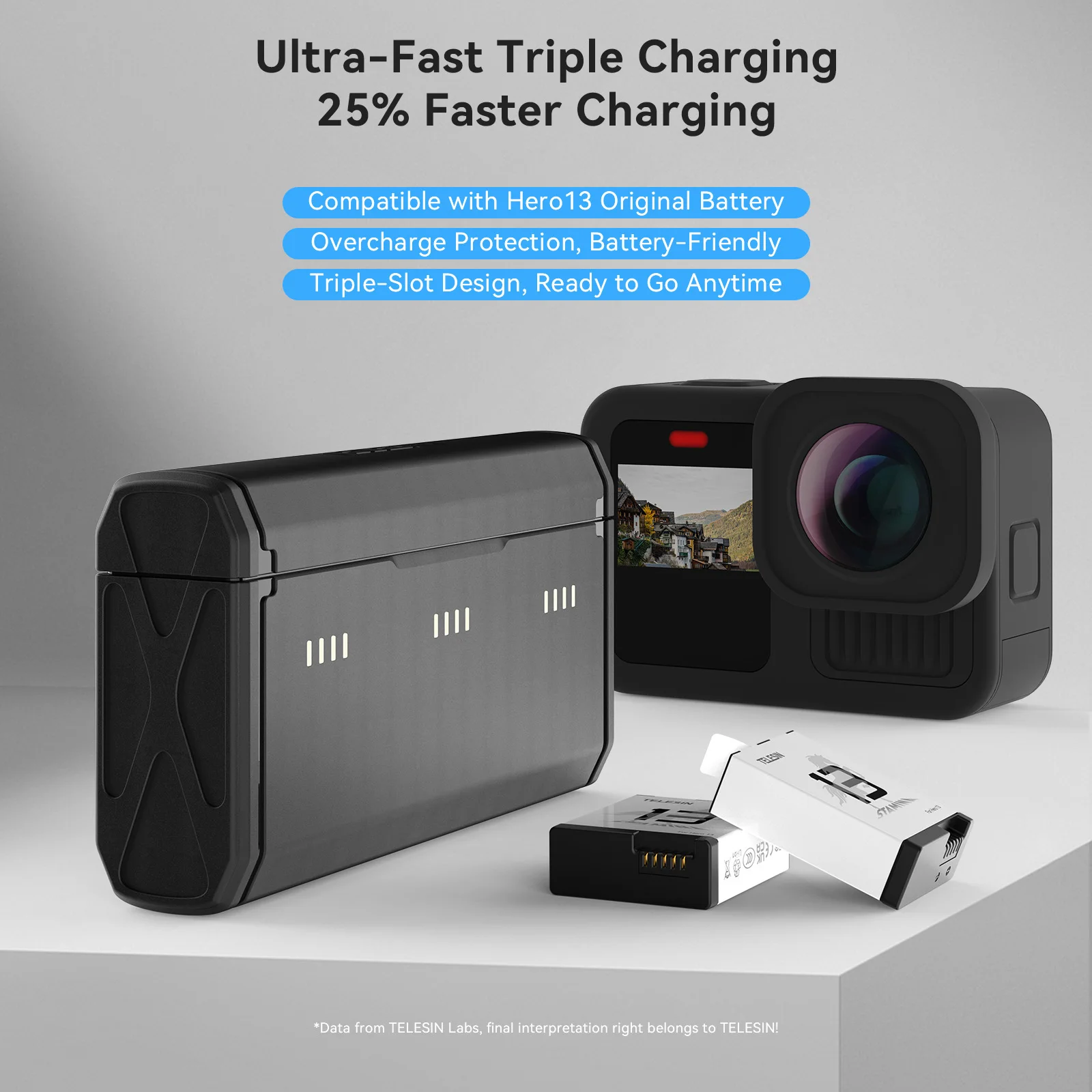TELESIN ポータブル急速充電ボックスと耐久バッテリーセ - Gopro Action Camera Hero 11 Black のレビューと価格