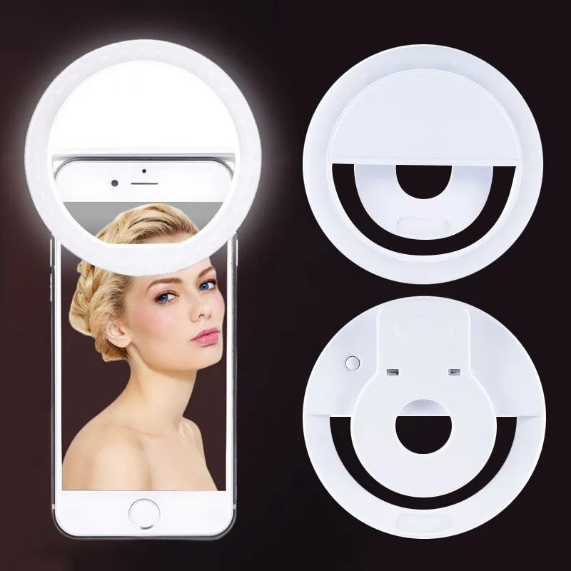 USB充電式LEDリングライト,電話クリップ,写真,ビデオ, - Photography Lighting Tool のレビューと価格