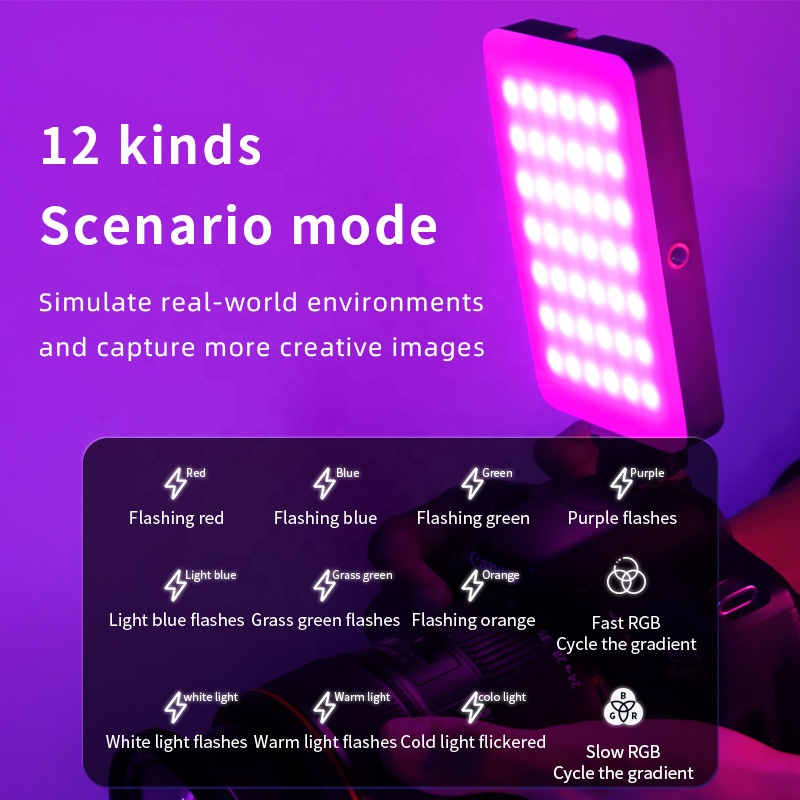 写真撮影ビデオカメラRGB照明ミニ二色LEDパネルライト（自 - Photography And Lighting のレビューと価格