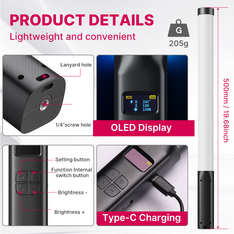 Ulanzi VL119 ハンドヘルド RGB カラフルなス - Photography Lighting Rgb のレビューと価格