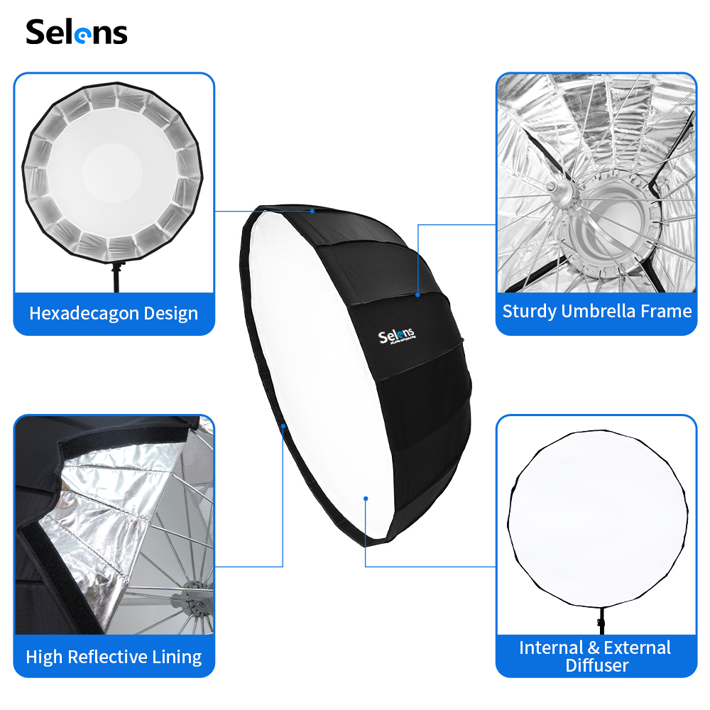 Selens 85センチメートル傘レーダーソフトボックススタ - Photography Lighting Umbrella のレビューと価格