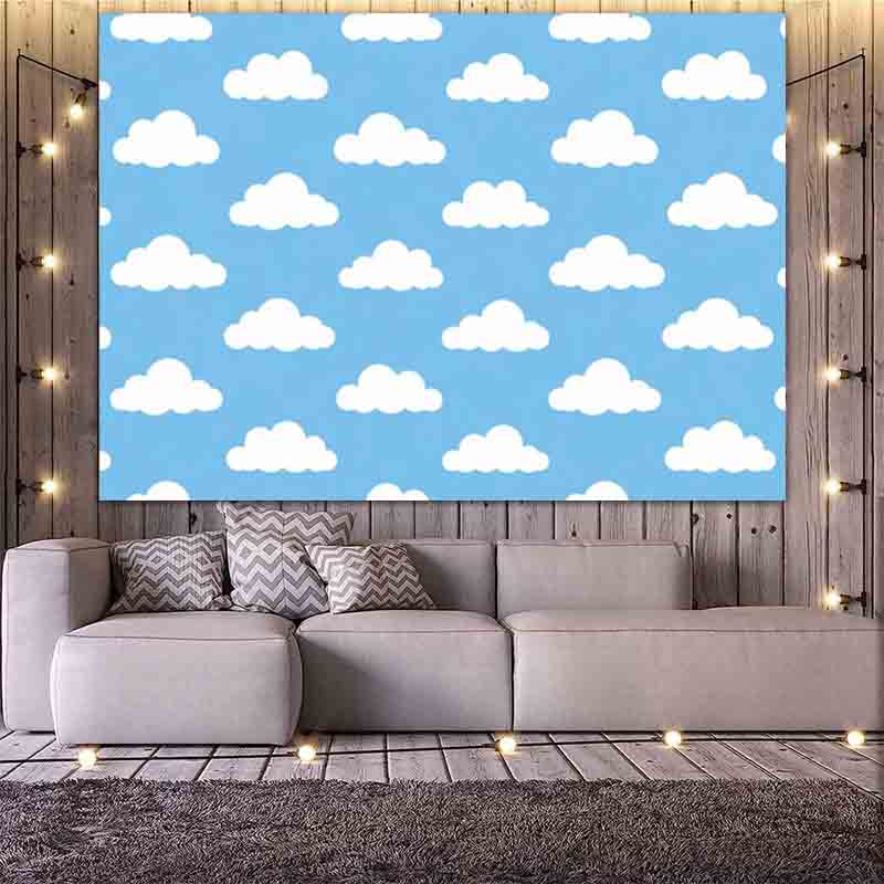 漫画風のシンプルな青空と白い雲の写真背景、新生児や子供の誕生 - Photography Lighting For Portraits のレビューと価格