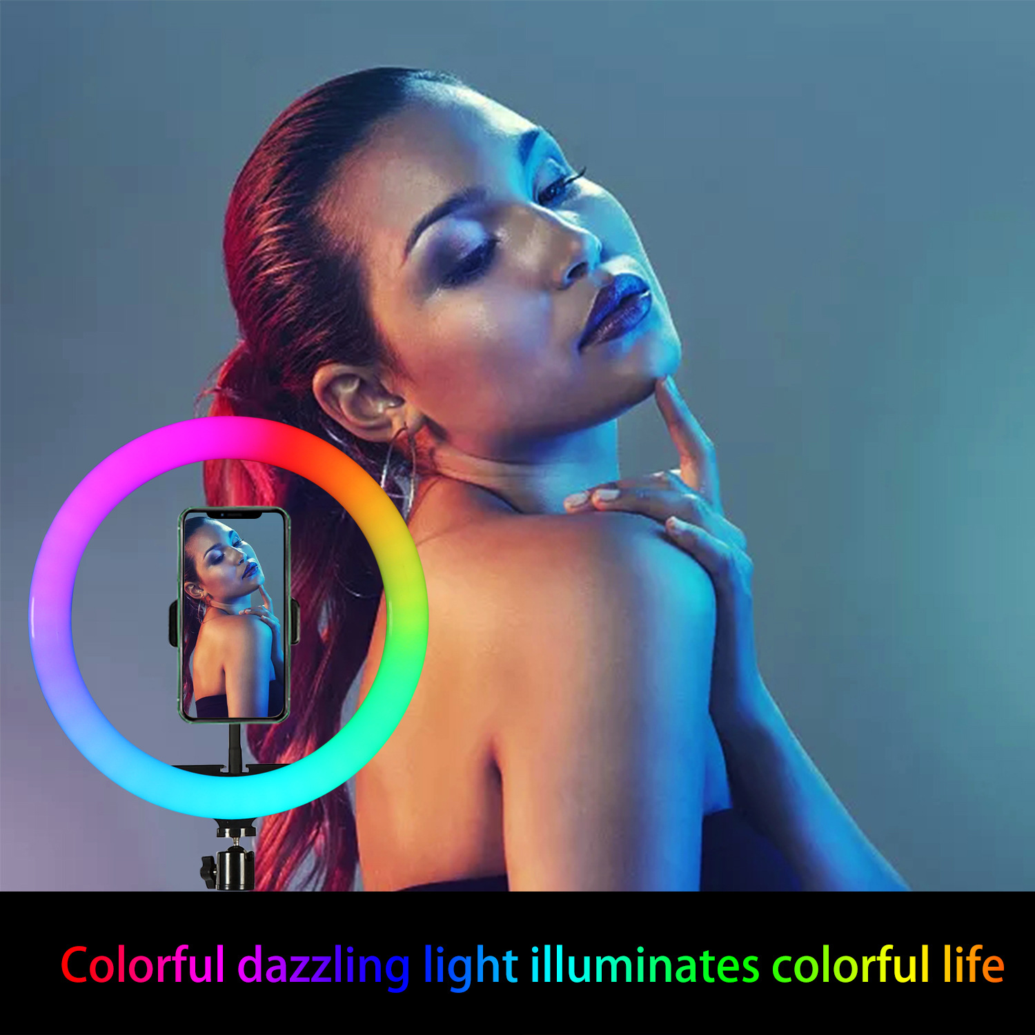 10インチ（26cm）RGBリングライト三脚LED丸型ランプ - Photography Lighting Rgb のレビューと価格