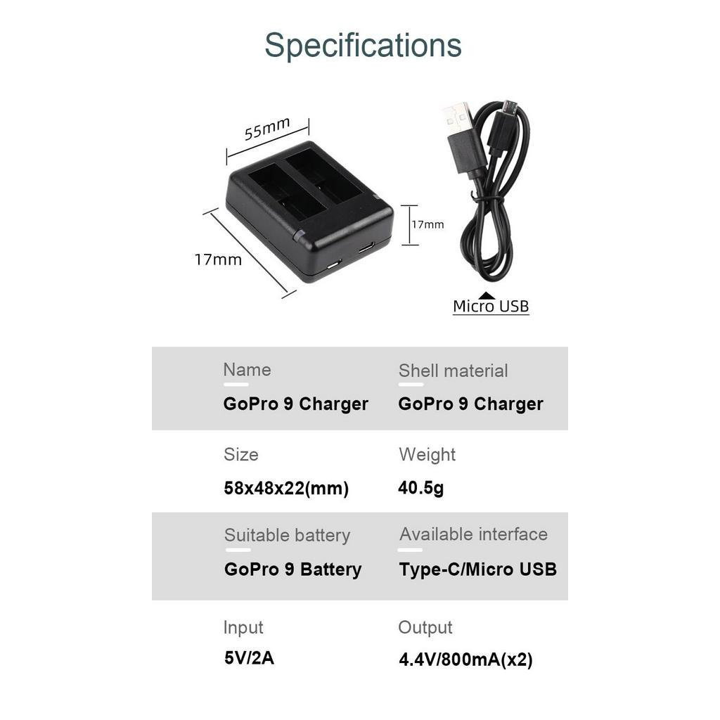 Gopro-デュアルバッテリー充電器12,完全なデコード,A - Gopro Action Camera Hero 11 Black のレビューと価格