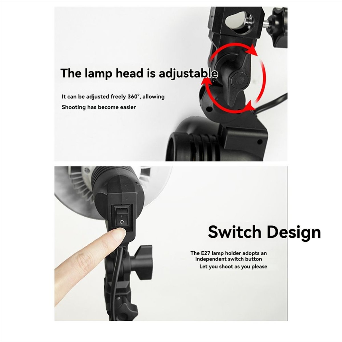 A40I 1.8m E27 写真撮影用ライトランプホルダー  - Photography Lighting Umbrella のレビューと価格