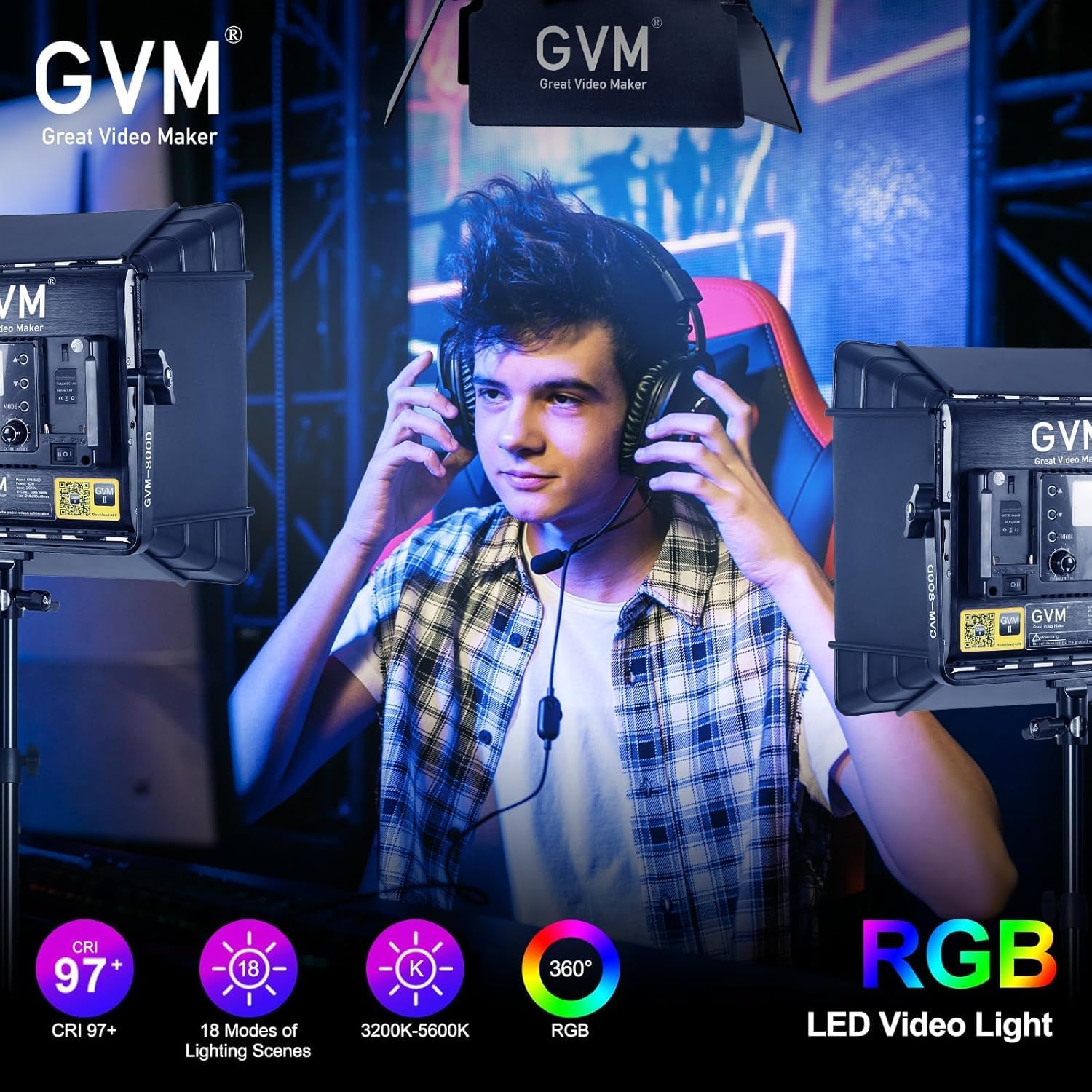 RGB LEDビデオ照明キット、3個セットのスタジオビデオラ - Photography Lighting Rgb のレビューと価格