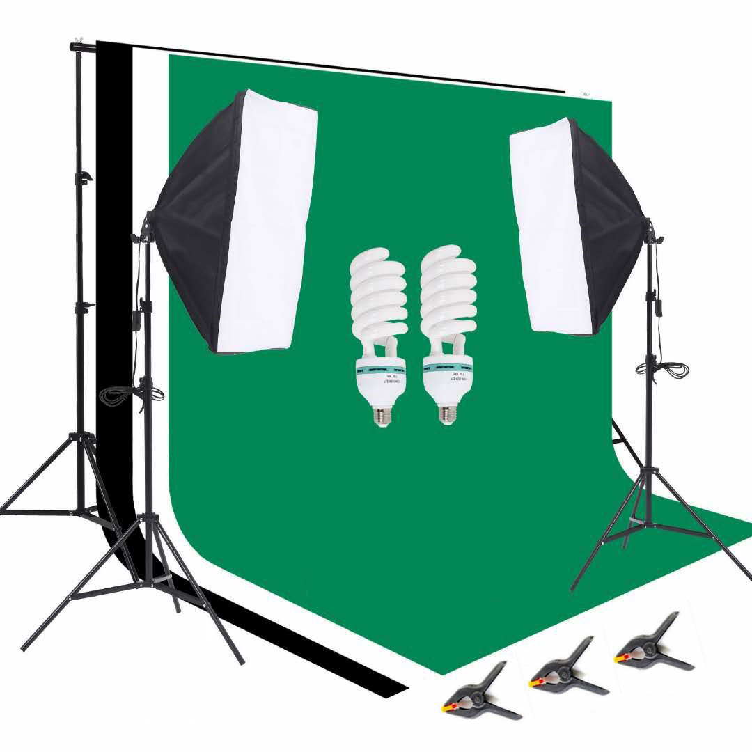 1つの写真スタジオ機材セット、2.6 * 3m背景スタンド、 - Photography Lighting Umbrella のレビューと価格