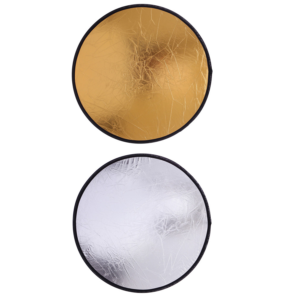 2個入り写真用ライトリフレクター ポータブル写真撮影用 2  - Reflector Disc Silver のレビューと価格