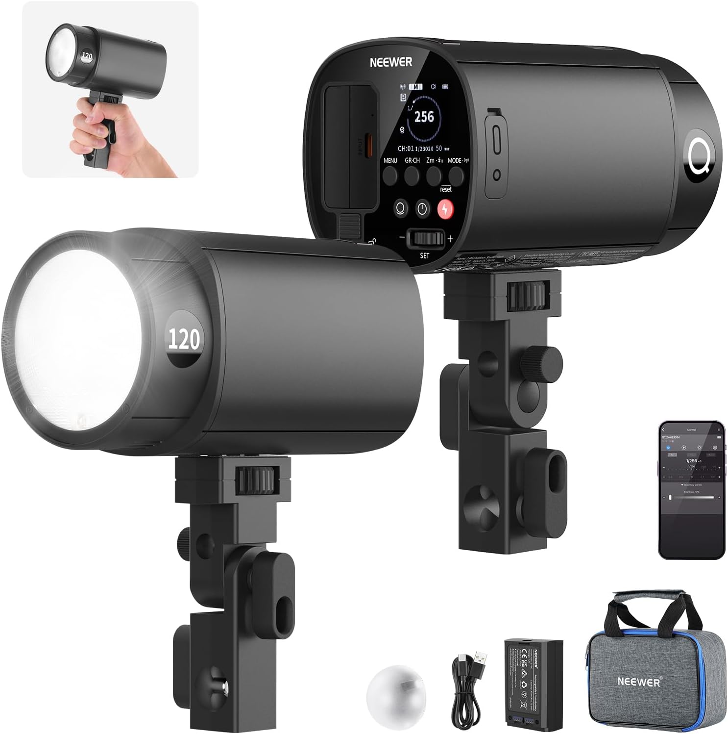 NEEWER 120Ws 2.4G TTL屋外ストロボフラッ - Portable Strobe Monolight のレビューと価格