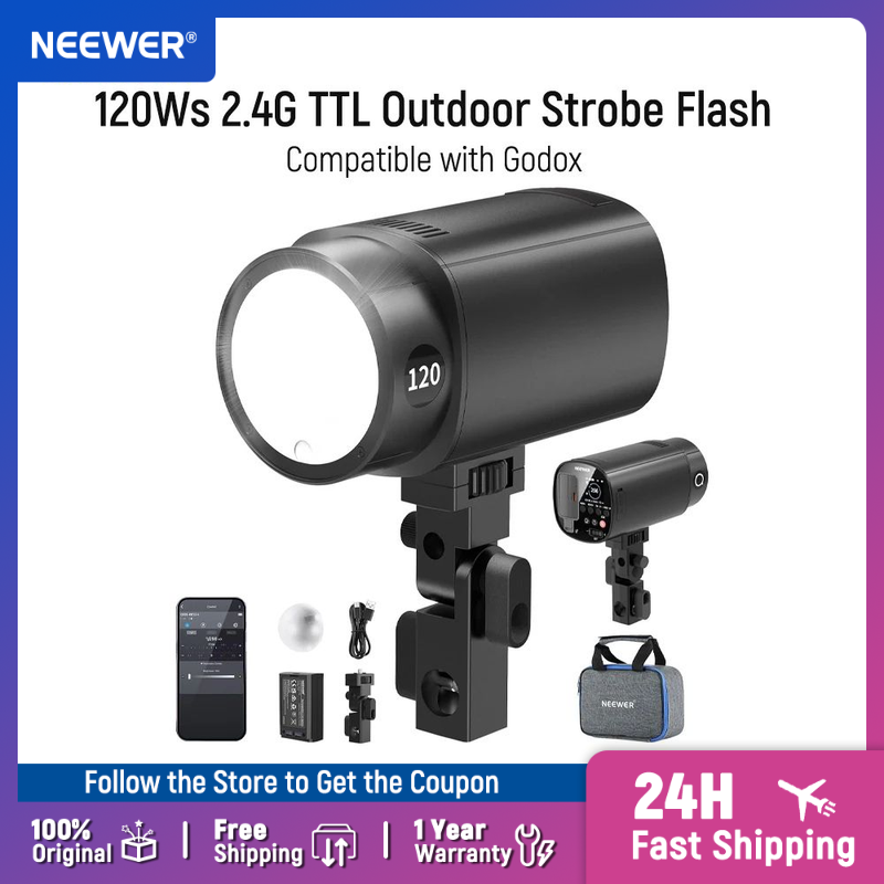 NEEWER Q120 120Ws 2.4G TTL屋外スト - Portable Strobe Monolight のレビューと価格
