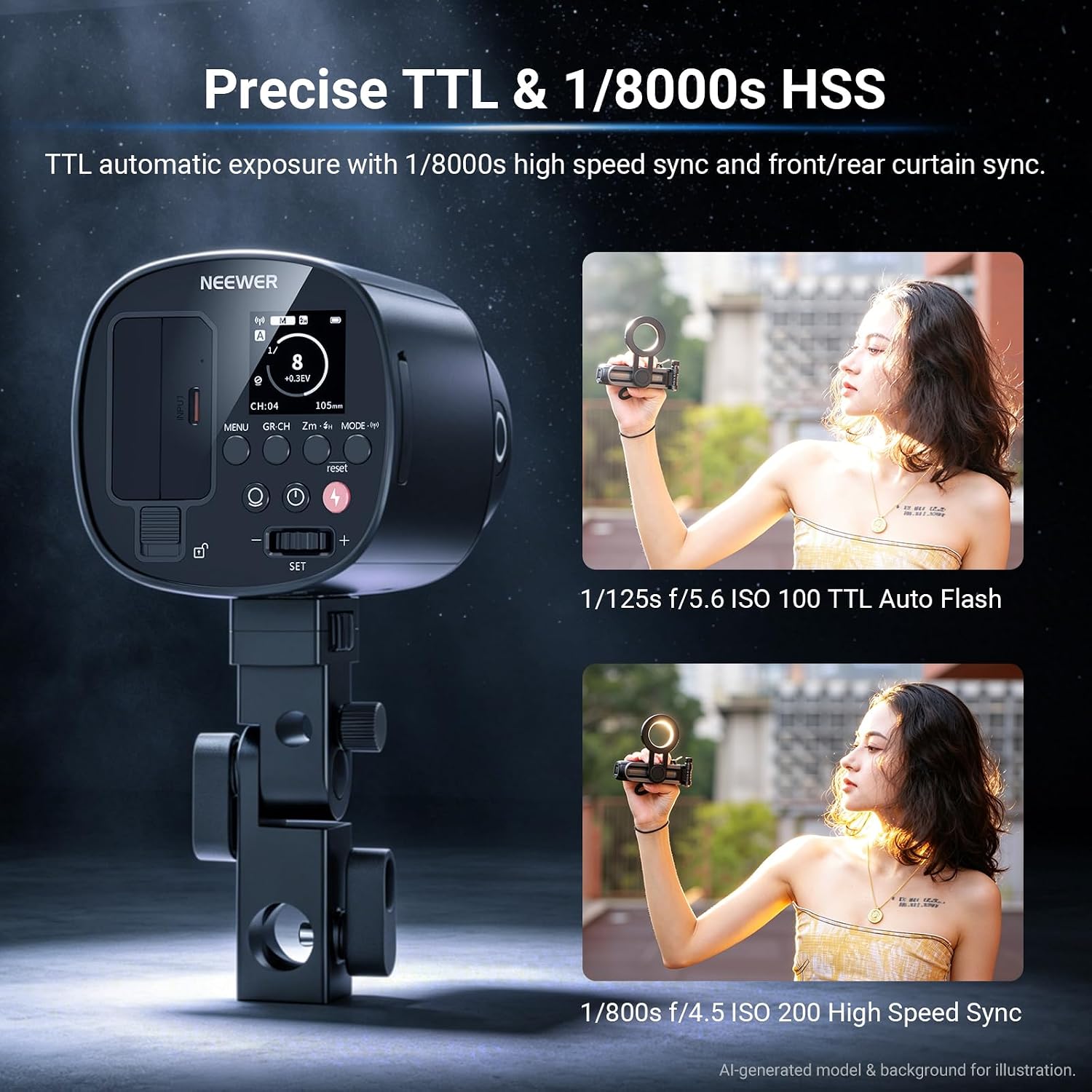NEEWER Q120 120Ws 2.4G TTL屋外スト - Portable Strobe Monolight のレビューと価格