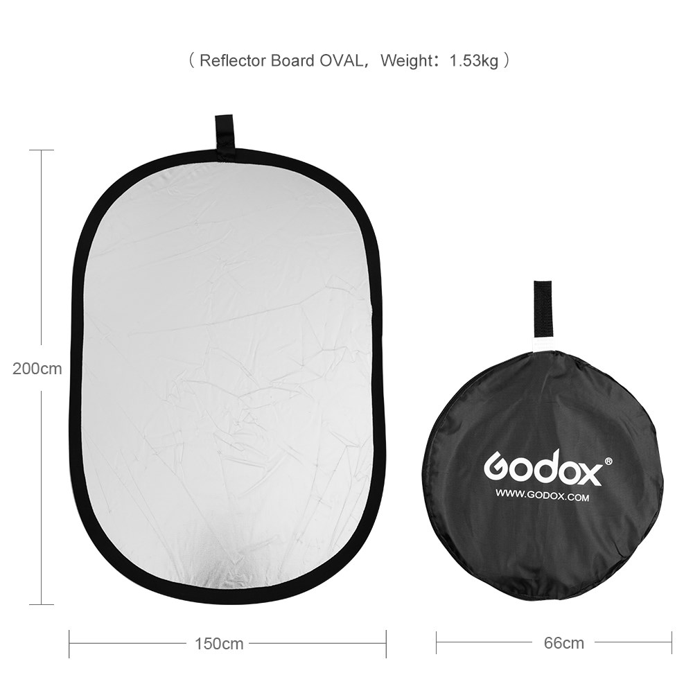 Godox 2in1 ゴールドとシルバーのオーバルマルチディ - Reflector Disc Silver のレビューと価格