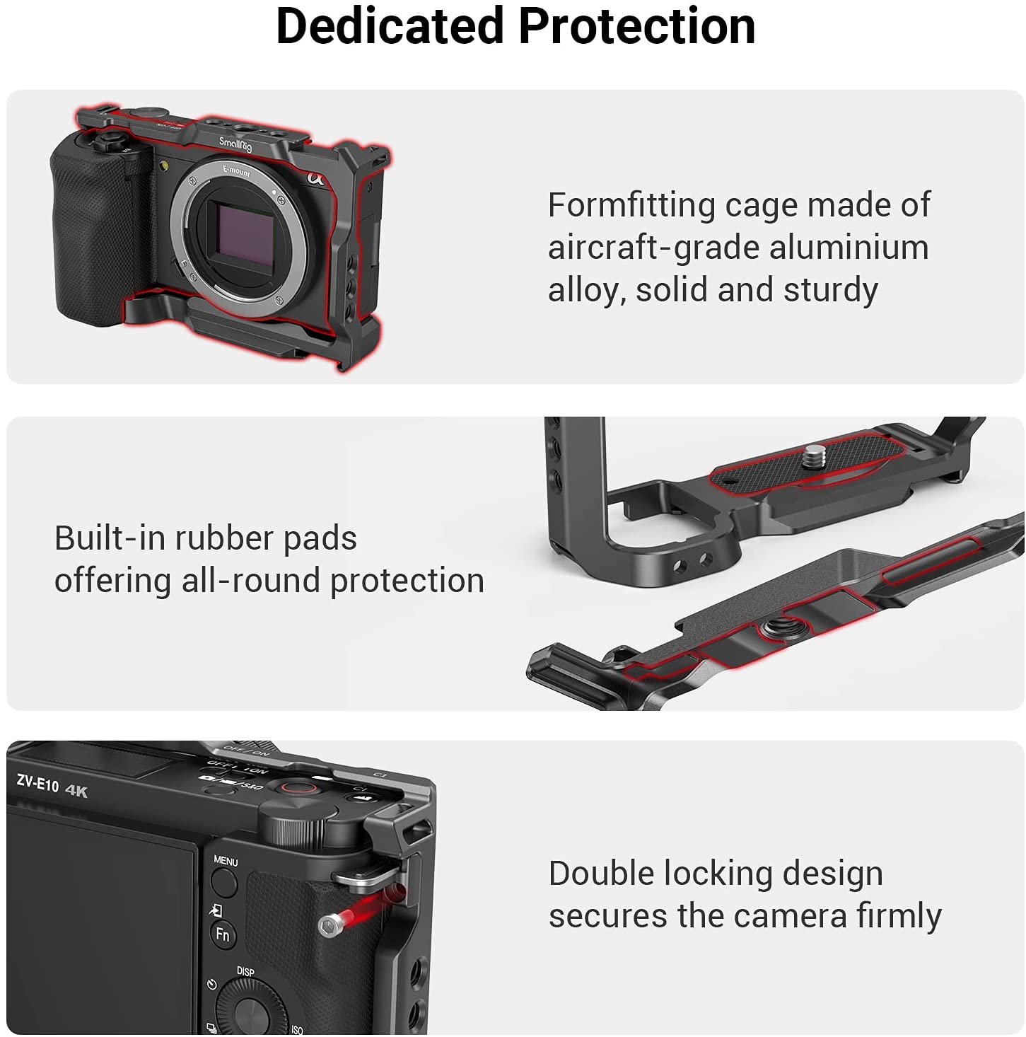 Smallrig-シリコンケージ付きカメラケージ,Sonyz - Sony Camera A6400 のレビューと価格